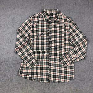 Iceberg Shirt Men 4XL (3XL) Flannel Red Black White Plaid Long Sleeve